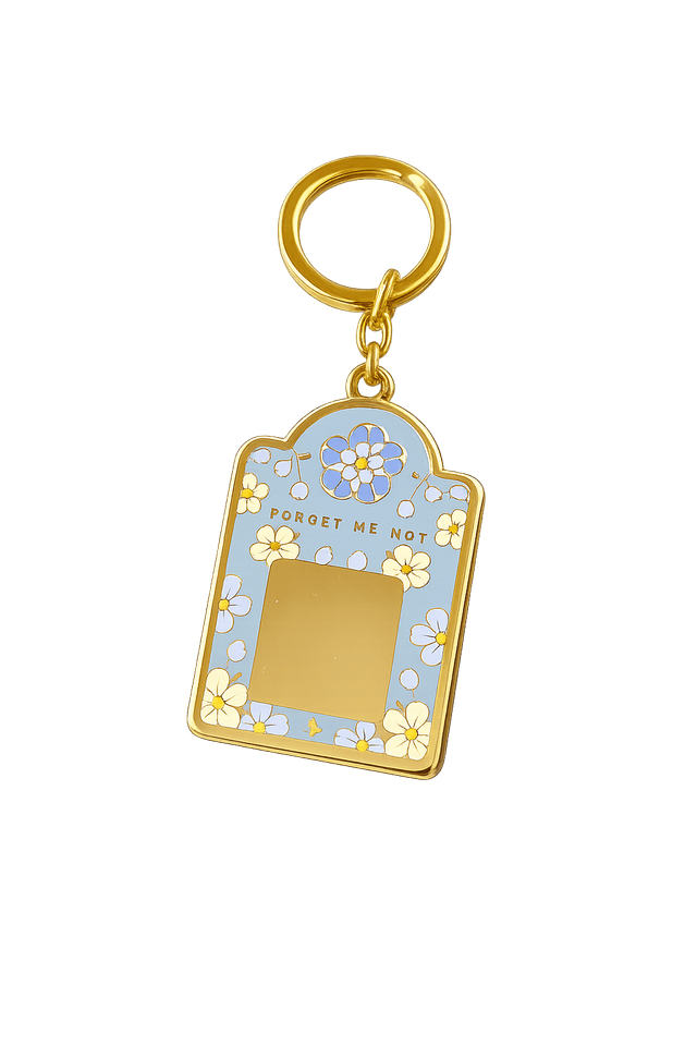 Forget Me Not QR tag keychain